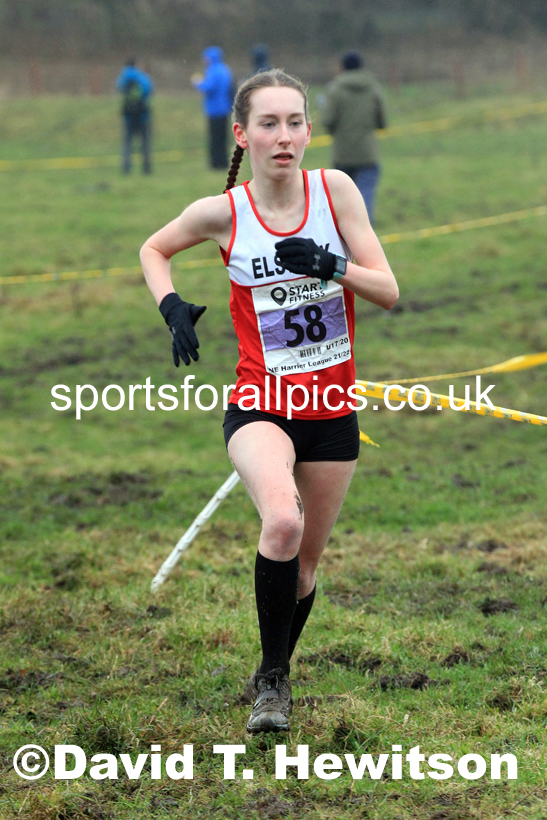 Womens under-17s and under-20s 2022 North Eastern Harrier League, Thornley Farm, Peterlee, County Durham. Photo: David T. Hewitson/Sports for All Pics